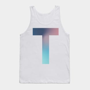 Gradient Letter T Initial Alphabet Tank Top